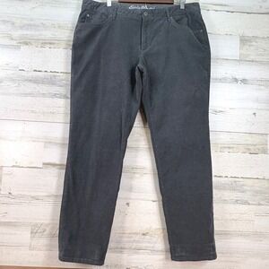 Eddie Bauer Womens 16 Boyfriend Corduroy Pants Gray Straight Leg Casual Classic